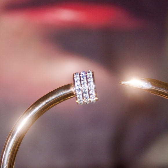 14kt Dipped Rose Gold Pave Bracelet. - Picture 3 of 7